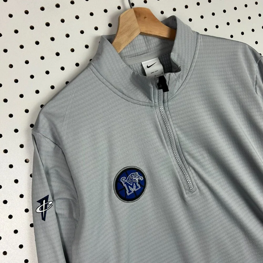 Nike 1 Cent Memphis‎ Tigers Large Quarter Zip Gray Team Issued Penny Hardaway - Picture 3 of 6